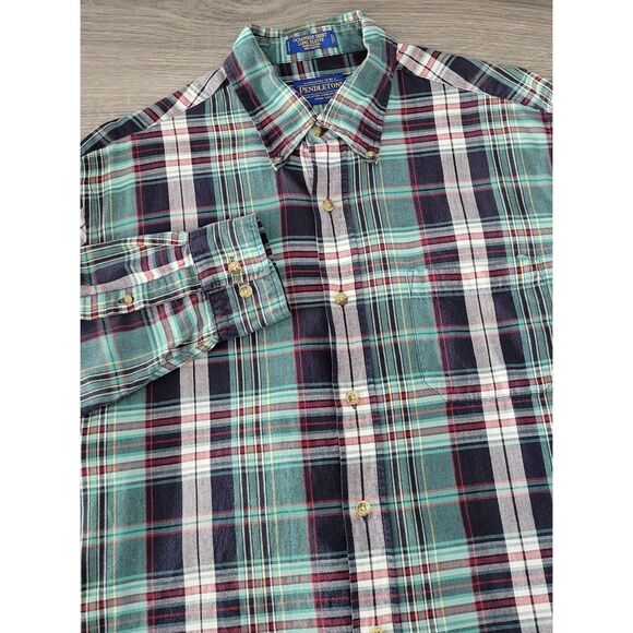 Pendleton Mens Size Large Oceanside Shirt Long Sleeve Plaid25 Button‎ Down - Picture 1 of 11